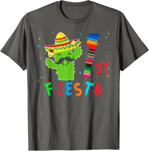 Vista 111 de Camiseta mexicana para fiesta temática de cumpleaños a juego, Negro, S