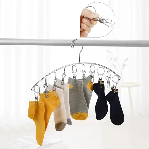 Vista 6 de Toplife Percha de ropa con 10 clips, juego de 4 tendederos (interiores)
