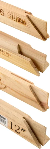 Vista 2 de Creative Mark Pro-Bar - Barras de madera resistentes de 8 pulgadas, paquete de 6 barras de madera de pino blanco extra pesadas de 1.5 pulgadas