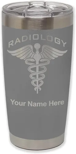 Vista 35 de LaserGram Vaso personalizado de 20 onzas, radiología (negro) Regalo grabado para radiólogos, acero inoxidable aislado al vacío, grabado con láser