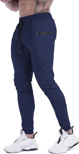 Vista 2 de MAIKANONG Pantalones deportivos ajustados para hombre, pantalones de entrenamiento para gimnasio, correr, atletismo, casual