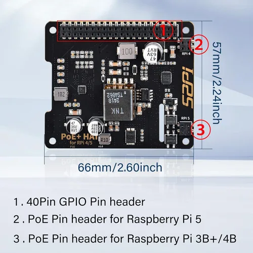 Vista 2 de GeeekPi P30 PoE+ HAT para Raspberry Pi 5, con enfriador activo oficial Pi 5