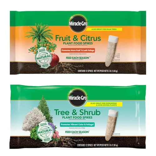 Vista 11 de Miracle-GRO Picos de alimento para plantas de frutas y cítricos, 12 picos (paquete de 2) 10-15-15 NPK Nutrición fácil de usar para árboles