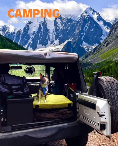 Vista 4 de GAIALOOP Colchón de Espuma Viscoelástica de 3 Pulgadas para Acampar, Almohadilla de Dormir de Doble Capa Gruesa para Coche, Tienda, Cama