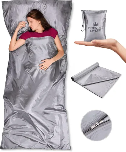 Vista 7 de The Friendly Swede Sleeping Bag Liner - Cold Weather Microfiber or Ultralight Polyester Adult Sleep Sack in 3 Sizes- for Hotel and Camping Sheets