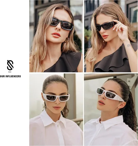 Vista 2 de SOJOS Gafas de sol de moda Warp Around para mujeres y hombres