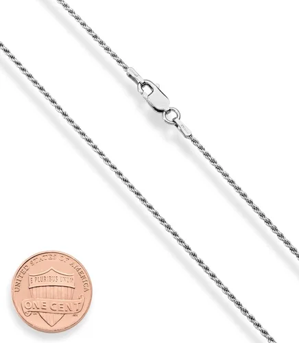 Vista 3 de Miabella Rhodium Plated 925 Sterling Silver Small or Large Crucifix Cross Necklace for Men Women, Cross Pendant with Rope Chain, Made in Italy