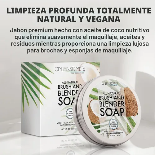 Vista 2 de CINEMA SECRETS Jabón limpiador de brochas de maquillaje vegano - Mini