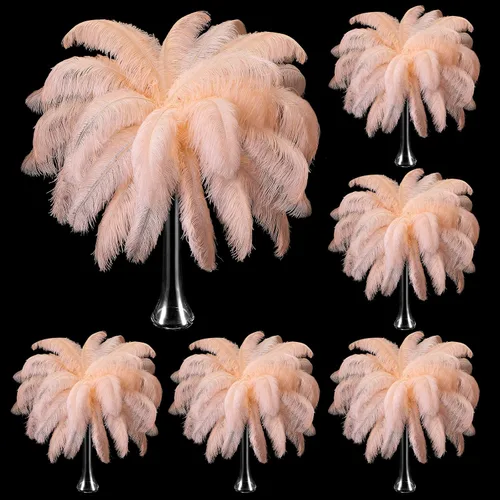 Vista 13 de Berlune 150 plumas de avestruz grandes a granel de 12-14 pulgadas (11.8-13.8 in), plumas de avestruz naturales para manualidades, manualidades, Negro