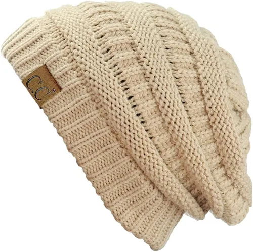 Vista 597 de C.C Trendy Warm Chunky Soft Stretch Cable Knit Beanie