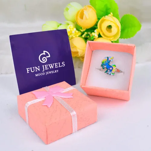 Vista 7 de Anillo ajustable de cuento de hadas con cambio de color de unicornio para niñas