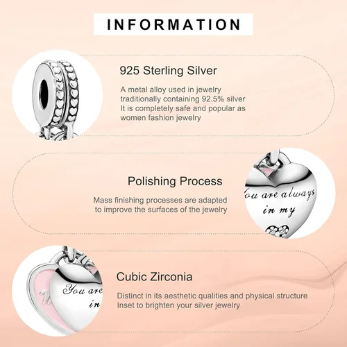 Vista 4 de Annmors Snowflake Charms for Woman-925 Sterling Silver Dangle Pendant Cubic Zirconia BeadGirl Jewelry Beads Gifts for Women BraceletNecklace