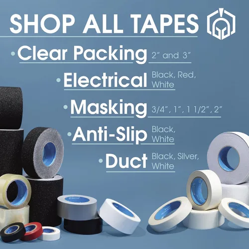Vista 7 de Spartan Industrial - Rollos de cinta de embalaje transparente de 3" x 60 yardas - 24 cintas anchas y resistentes para embalaje, mudanza, envío y más
