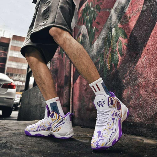 Vista 6 de NCNDB Zapatos de baloncesto unisex antideslizantes para correr, zapatos deportivos de baloncesto profesionales, zapatos de moda para hombres