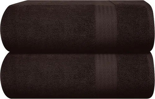 Vista 95 de GLAMBURG Juego de 2 Sábanas de Baño Extra Grandes de Algodón Premium de 700 GSM - 100% Algodón Peinado - 2 Sábanas de Baño 35x70 pulgadas - Calidad
