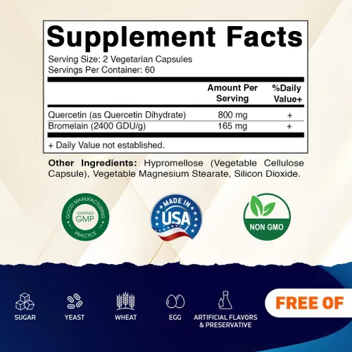 Vista 2 de Vitamatic Quercetina con bromelina – 120 cápsulas vegetarianas – 2
