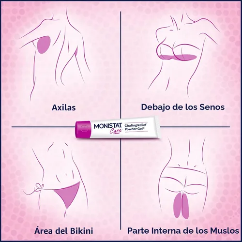 Vista 6 de Monistat Gel en polvo para aliviar rozaduras, protección antirozaduras, gel de rozaduras sin fragancia, 1.5 onzas, 1 paquete