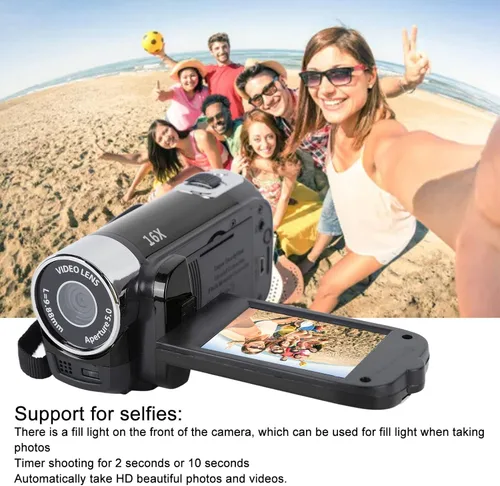 Vista 4 de XUMIUZIY Videocámara de video, grabadora de cámara digital 4K 48MP, videocámara de vlogging con pantalla giratoria de 2.7 pulgadas, zoom digital