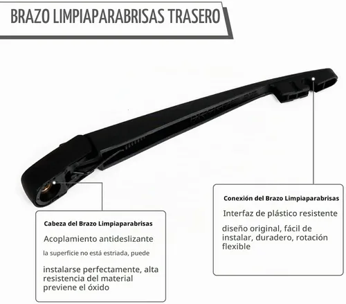 Vista 4 de Juego de tuercas para brazo de limpiaparabrisas trasero para Subaru Crosstrek 2018-2023, conjunto de limpiaparabrisas trasero con cubierta de tapa