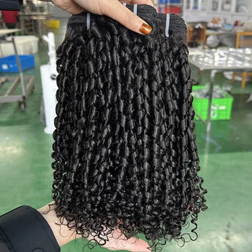 Vista 6 de VIPbeauty - Paquetes de cabello humano rizado birmano 16A, 3.53 onzas, un Peluca rizada de 13 x 4