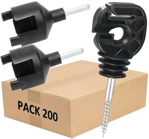 Vista 6 de PK100 - Cerca eléctrica de múltiples usos aislantes en verde con 1 herramienta de zócalo gratis/portabrocas