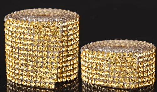 Vista 6 de 2 rollos/4 yardas de cinta autoadhesiva de diamantes de imitación de cristal, calcomanía de diamantes de imitación para decoración de auto y regalo