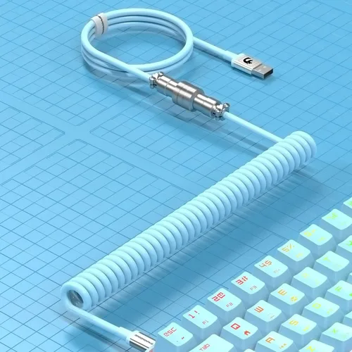 Vista 8 de LexonElec Cable de teclado para juegos, cable de teclado mecánico de conexión estable de doble manga USB tipo C, 6.6 ft (0.66 pies) con volante