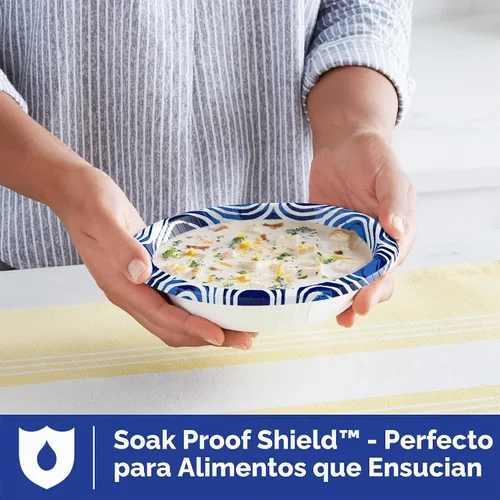 Vista 2 de Dixie Ultra, Cuencos de papel grandes, 20 onzas, 26 unidades, aptos para microondas, compostables, cuencos desechables, ideales para desayuno