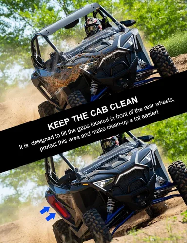 Vista 2 de Chelhead Red Pro XP - Bloqueo de pozo de rueda interior, guardabarros traseros compatible con Polaris RZR Turbo R, Pro XP 2020 2021 2022 2023