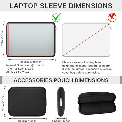 Vista 4 de RAINYEAR Funda para laptop de 11 pulgadas, bolsa de forro suave con bolsillo frontal y bolsa de accesorios, compatible con MacBook Neo A18 MacBook