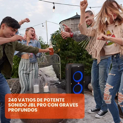 Vista 4 de JBL Partybox 310 - Altavoz portátil para fiestas con batería de larga duración, potente sonido JBL y emocionante espectáculo de luces, color negro