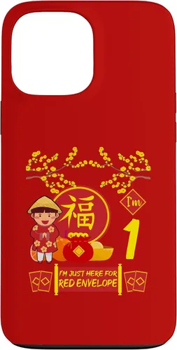 Vista 23 de iPhone 16 1 Año viejo Niños Año Nuevo Chino Decoración Rojo Sobre Caso