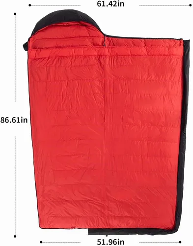 Vista 6 de Down Sleeping Bag for Adults, 600 Fill Power Ultralight Backpacking Negro