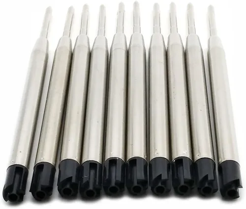 Vista 6 de Paquete de 10 repuestos de bolígrafo de punta media, tinta negra (negro, 3.8 pulgadas)