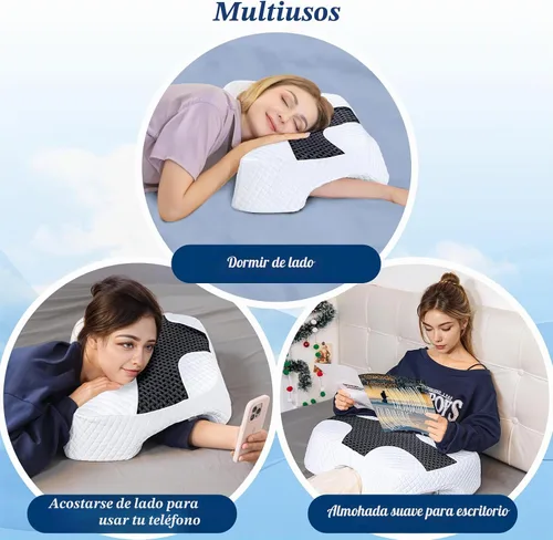 Vista 8 de Almohada para dormir lateral con orificios para los brazos, sistema de Negro