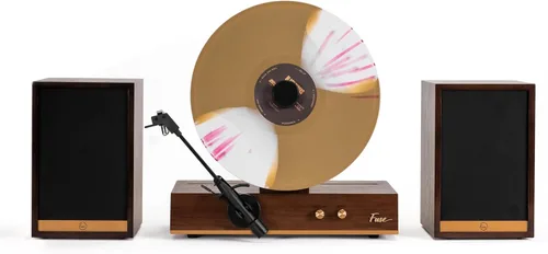 Vista 10 de Reproductor de discos de vinilo vertical Fuse GLD con altavoces Moldura negra Bluetooth 5.3, AUX Altavoces externos de gama completa