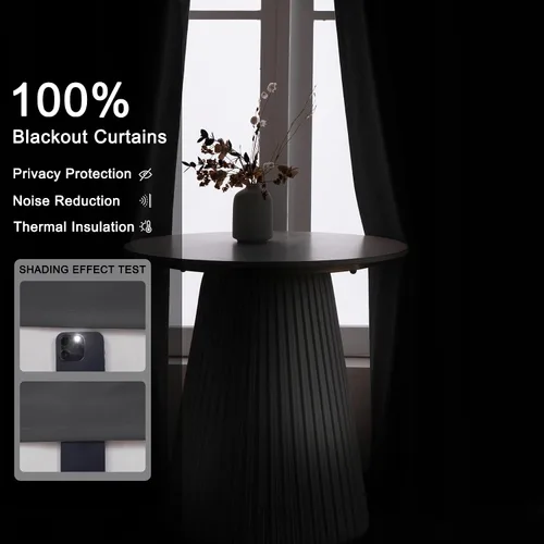 Vista 5 de Fcosie Cortinas opacas de terciopelo gris oscuro de 84 pulgadas de largo Cortinas plisadas Cortinas extra anchas de cine en casa Cortinas 100%