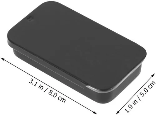 Vista 6 de UPKOCH Caja de almacenamiento de caramelo con tapa deslizante de metal, organizadores de placas de hojalata, contenedores de píldoras pequeños, caja