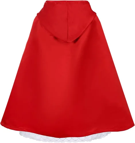 Vista 5 de Disfraz de Caperucita Roja para Niñas, Disfraces de Halloween, cuento de hadas, Personaje, Cosplay
