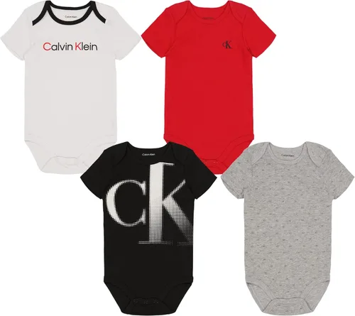 Vista 4 de Calvin Klein baby-boys 4 Pieces Pack Bodysuit Blanco brillante/Rosa bebé/Rubor