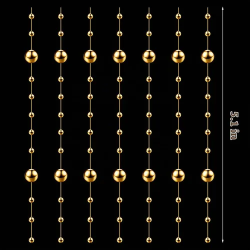 Vista 3 de Geosar 48 piezas de cadena de perlas artificiales para velas flotantes Dorado