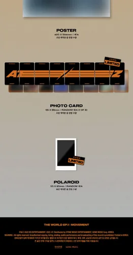 Vista 6 de DREAMUS ATEEZ The World EP.1: Álbum de movimiento versión Z CD+1p póster+1p letras plegables en el paquete+72p Photobooklet+1ea calcomanía+1p