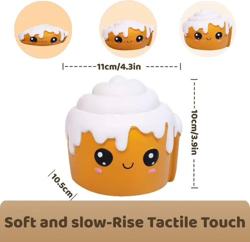 Vista 9 de Anboor 4 piezas Squishies Hot Dog Cake Pan Donut Kawaii perfumado suave levantamiento lento exprimir alivio del estrés niños juguete Navidad