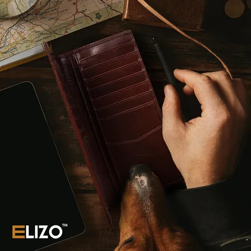 Vista 6 de ELIZO Carteras largas para hombre, Bourbon, Cartera larga
