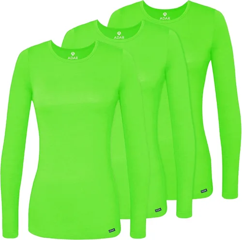 Vista 27 de Adar Underscrubs - Camiseta de manga larga para mujer, paquete de 3 unidades Aguamarina (Aquamarine)