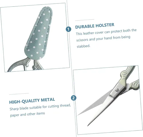 Vista 6 de TEHAUX Tijeras de bordado Tijeras de costura pequeñas Tijeras de punta Tijeras para coser Tijeras de sastre Tijeras de metal Tijeras de hilo