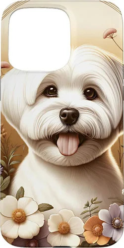 Vista 31 de Maltese Dog Summer Wildflowers Artwork Case for iPhone 17