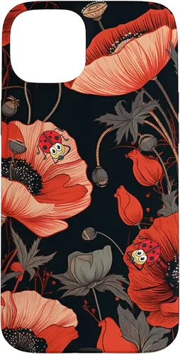 Vista 9 de Poppy Flower Ladybug Red & Black Pattern Case for iPhone 17