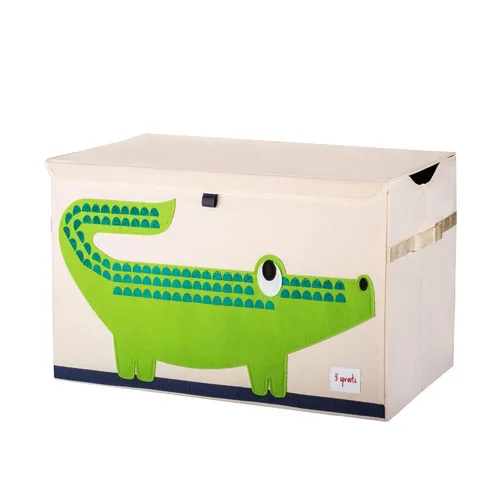 Vista 7 de Cajón de juguetes 3 Sprouts, Oso negro Lid and handles, Collapsible bin trunk or basket, Boys and girls playroom, Nursery storage, Large toy and