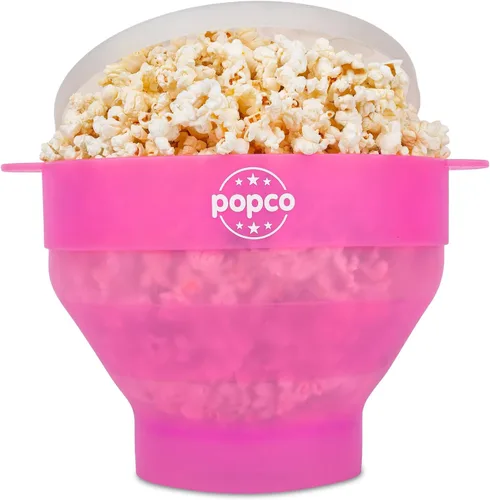 Vista 12 de POPCO Palomitas de maíz de silicona para microondas con asas, para hacer palomitas de maíz, para microondas, cuenco plegable, apto